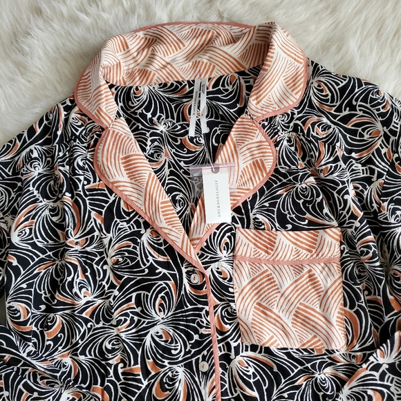 Anthropologie Mixed Print Pajama Lounge Top Size Small NWT - Picture 7 of 14